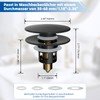 Hibbent Universal Sink Plug Black (1.1-1.81 inches/30-46 mm), Elegant Brass