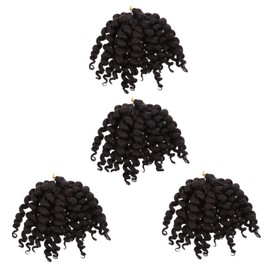 TOVINANNA 4pcs Fluffy Synthetic Spring Braiding Hair Extensions for Crochet Styles Natural-looking Short Curls for Daily Wear and Special Occasions