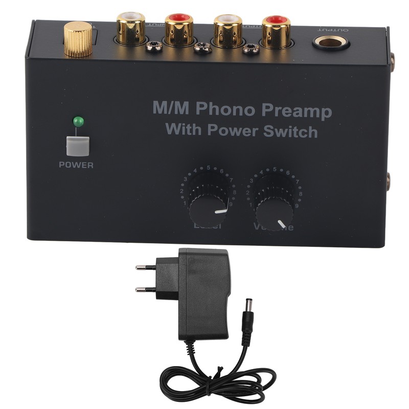 Phono Preamp RCA L R Input Output Level Turntable Volume