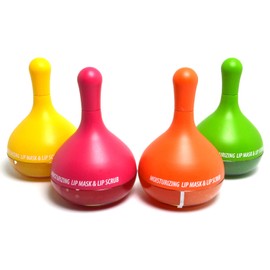 Romantic Beauty 4 Set of Lip Luv Fruity flavors Lip Scrub And Mask Lip Balm LG7042 + Free Zipper Bag