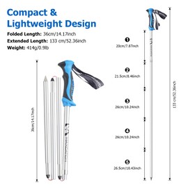 Maxcatch Foldable Wading Staff, T7075 Aluminum Wading Stick with Reinforced PVC-Coated Steel Cable & Secure Lock System