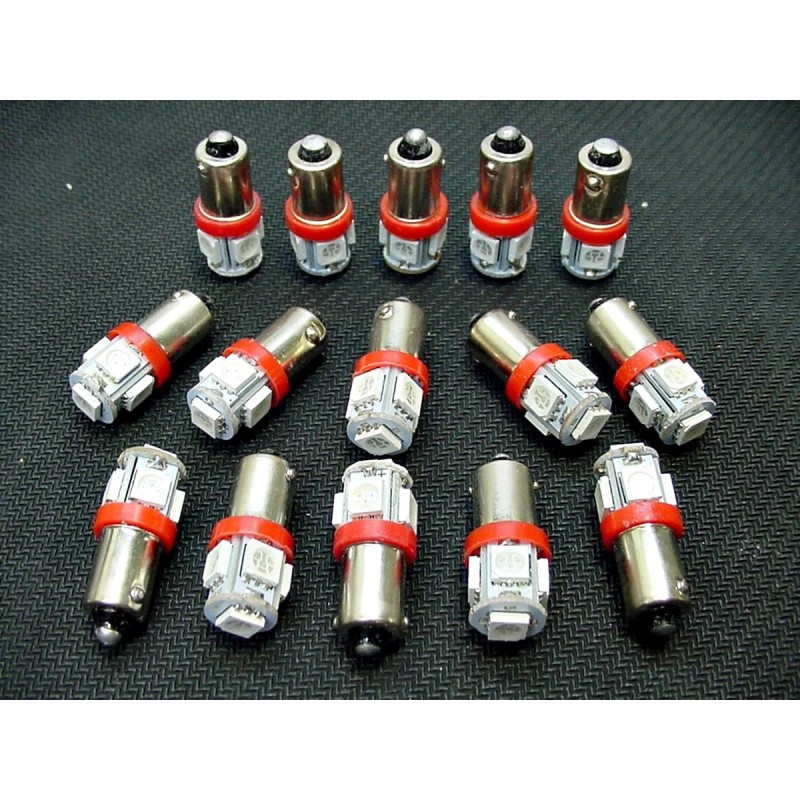 Lumiglow 15 BRIGHT Red 5 LED Instrument Panel Dashboard Lights