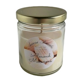 Almond Macarons Hand Poured Scented Soy Candle/Certified Clean Scent/ 35-40 hr Burn time