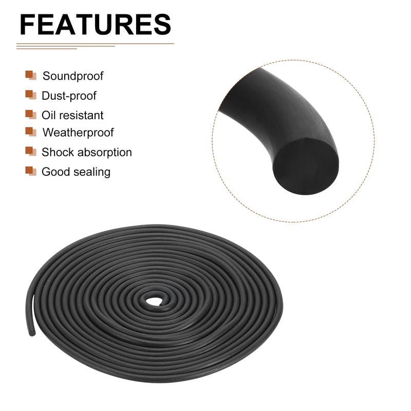 DTGN 2mm x 2meters(DxL) Nitrile Rubber Round Seal Strip -