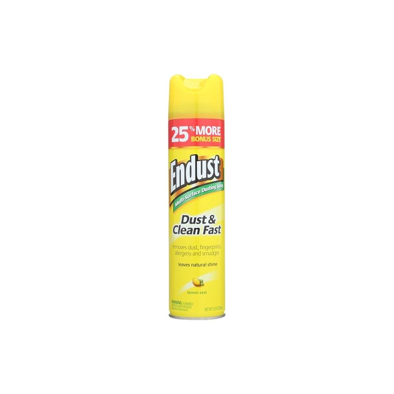 Endust Dust & Clean Fast Dusting Spray, Lemon Zest, 12.5
