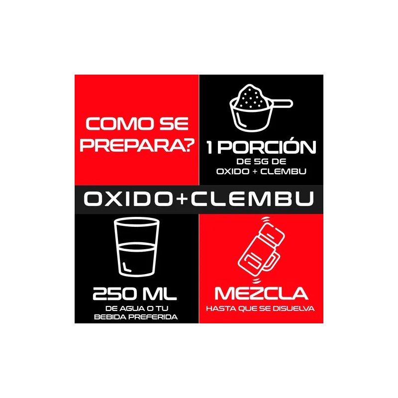 Óxido Clembu Maximo Protein Pre Entreno 1kg 200 Servs