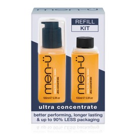 men-ü Healthy Face Wash Refill Starter Kit, Up to 530 Washes, Ultra Concentrate Healthy Face Cleansing for Men Before or After Shaving, 100 ml Bottle + 100 ml Refill Pack
