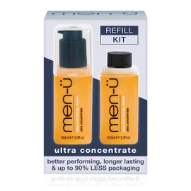 men-ü Healthy Face Wash Refill Starter Kit, Up to 530 Washes, Ultra Concentrate Healthy Face Cleansing for Men Before or After Shaving, 100 ml Bottle + 100 ml Refill Pack