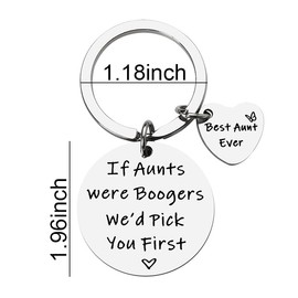 Kilener Aunt Gifts Keychain from Niece Nephew Funny Gifts for Aunt Auntie Gifts for Women Christmas Birthday Gifts for Aunt Aunty Keychains - If Aunts were Boogers We’d Pick You First