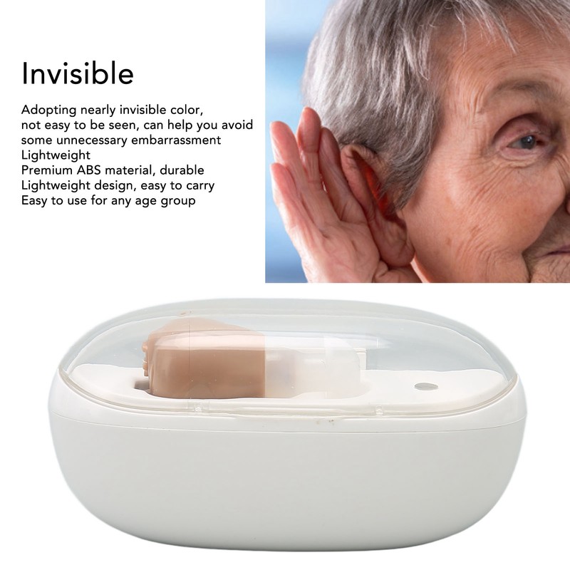 Hearing Aids Lightweight Rechargeable Magnetic Charging Case Mini Invisible Hearing