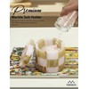MARBLORE Marble Salt Cellar with Lid & Spoon, White &
