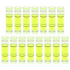 sourcing map 15pcs Small Cylindrical Bubble Level Vials 7x26.3mm PMMA Mini Horizontal Bubble Spirit Level Measuring Layout Tools for RV TV Picture Frame Hanging Tool Leveler
