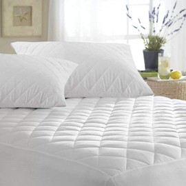 Luxury Quilted Mattress Protector Ultra Soft Extra Deep Fitted Pad Cover Hotel Quality Breathable Anti Dust Mite Bed Topper Double King Super King Size (White, Double)