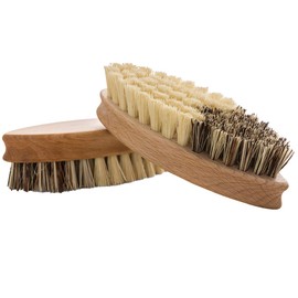 bax im Holz Vegetable Brush Made of Beech Wood for Vegetables, Mushrooms and Wooden Baking Frame Natural Bristles in 2 Hardness Levels 14 cm