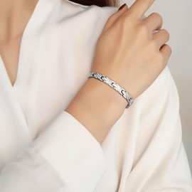 Women's Magnetic Bracelet, Titanium Magnetic Bracelets for Women, Adjustable Length with Sizing Tool Fashion Accessories, Stainless Steel Therapy Jewelry with Gift Box Adjustable Design