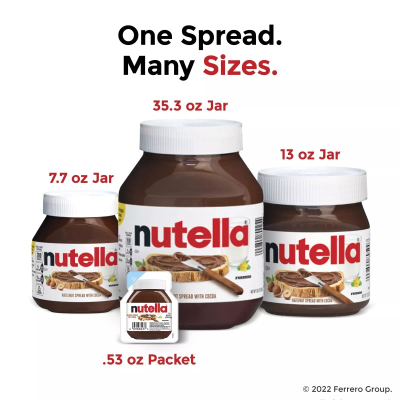 Nutella Hazelnut Spread with Cocoa for Breakfast, 26.5 oz Jar,