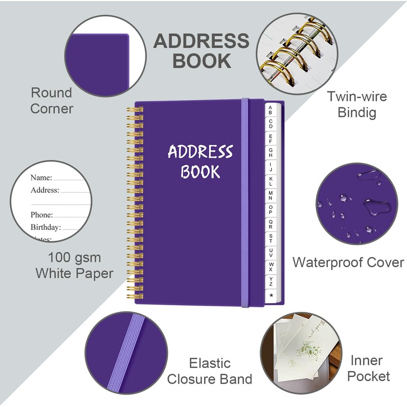 Address Book with Alphabetical Tabs - Telephone & Address Book