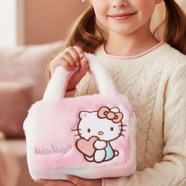 Kids' Rainbow Fur Tote Crossbody Bag Rainbow