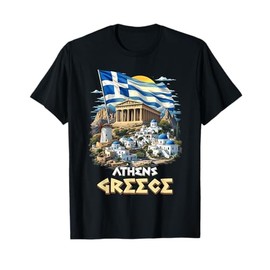 Athens Greece Flag Athens Souvenir Travel Vacation T-Shirt