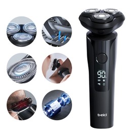 Men's Shaver Electric Rotary Razor 3D Floating Cutter Head One Hour Type-c Fast Charge Waterproof Razor with Led Display Wet Dry Shaving X2 Series Gift for Dad Husband Boy Friends