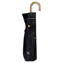 Wpc. 801-16015-102 Parasol Blackout Flower Drawing Mini Black Folding Umbrella, 21.7 inches (55 cm), For Both Sun and Rain, Light Blocking, UV Protection, 100% Floral, Nuance Color, Elegant, Stylish,