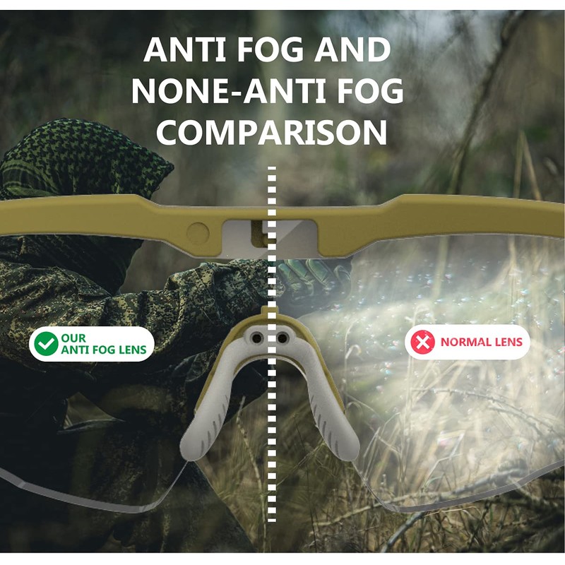 HTS HUNTERSKY Ballistic Tactical Shooting Glasses ANSI Z87+ UV400 Protective