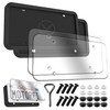 Motorfi 2 Pcs Silicone License Plate Frames with Polycarbonate Covers,