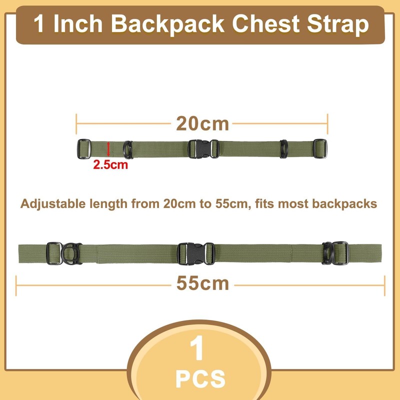 CHONGQILAO Adjustable Chest Strap Backpack, Chest Strap for Backpack, Backpack
