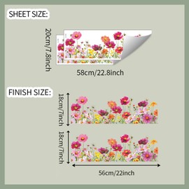 2 Sets 3D Daisy Window Clings Boho Garden Flower Double Sided Wildflower Floral Daisy Window Decals Anti-Collision Glass Doors Stickers 7x21 Inch