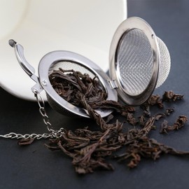 CIXLOGIC 2pcs Stainless Steel Tea Strainer Infuser Balls Fine Mesh Tea Filter with Extended Chain and Hook, Leaf Tea Strainer for Loose Tea Leaves (2 Inch)