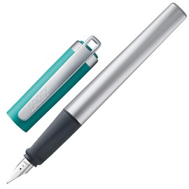 LAMY nexx 094 Fountain Pen 94 Aluminium Opal Green with Non-Slip Grip and Steel Nib - Nib Size M
