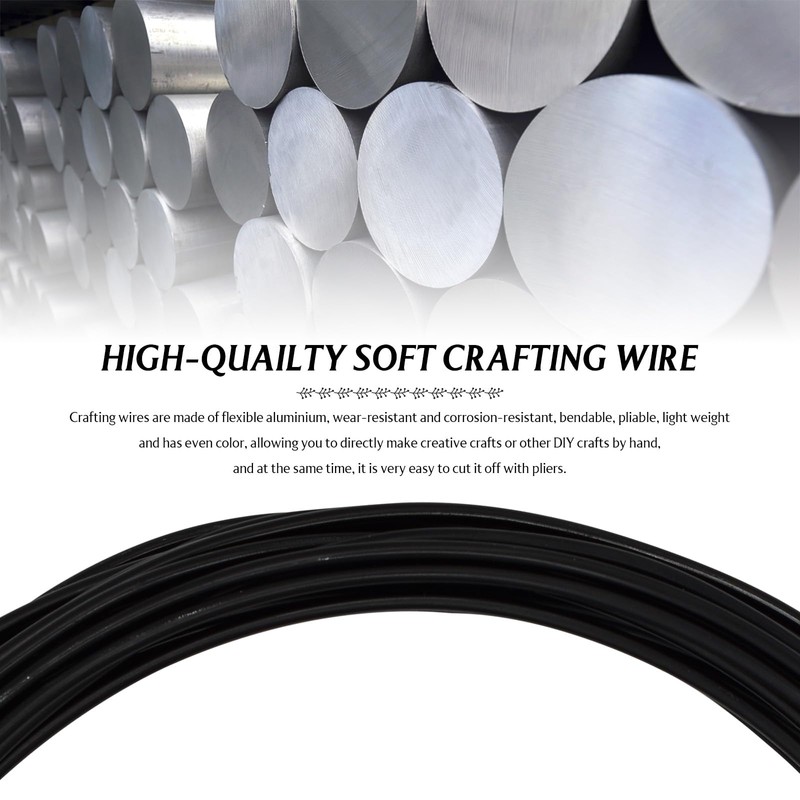 YMWALK 2mm Aluminium Craft Wire, 2 Rolls of 10m Each,