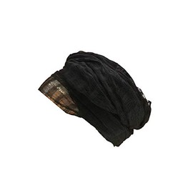 Double Wide Sheer Headwrap Scarf Handwoven No-Slip Breathable See Through Open Net Weave Black Ebony