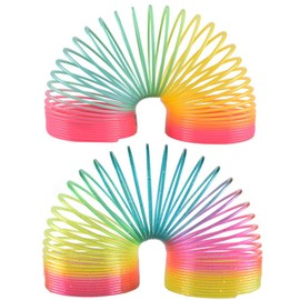 Limeow Rainbow Spiral Spring Coil Rainbow Spiral Spring Magic Rainbow Spiral for Children Rainbow Spiral Springs Rainbow Spiral Large (2 Total)
