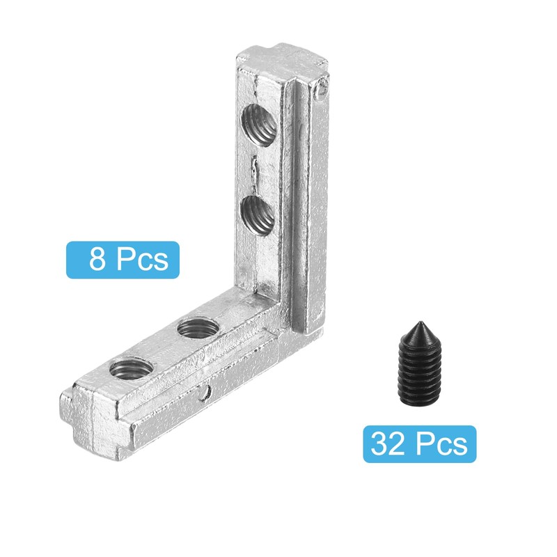 sourcing map L-Shape Interior Joint Bracket, 8Set Inside Corner Connectors