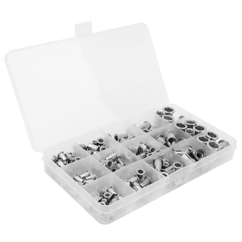 150PCS Stainless Steel Vertical Grain Rivet Insert Nut Set M3/M4/M5/M6/M8