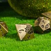 Cusdie 7-Die Lotus Metal DND Dice Set, D&D Metal Dice,