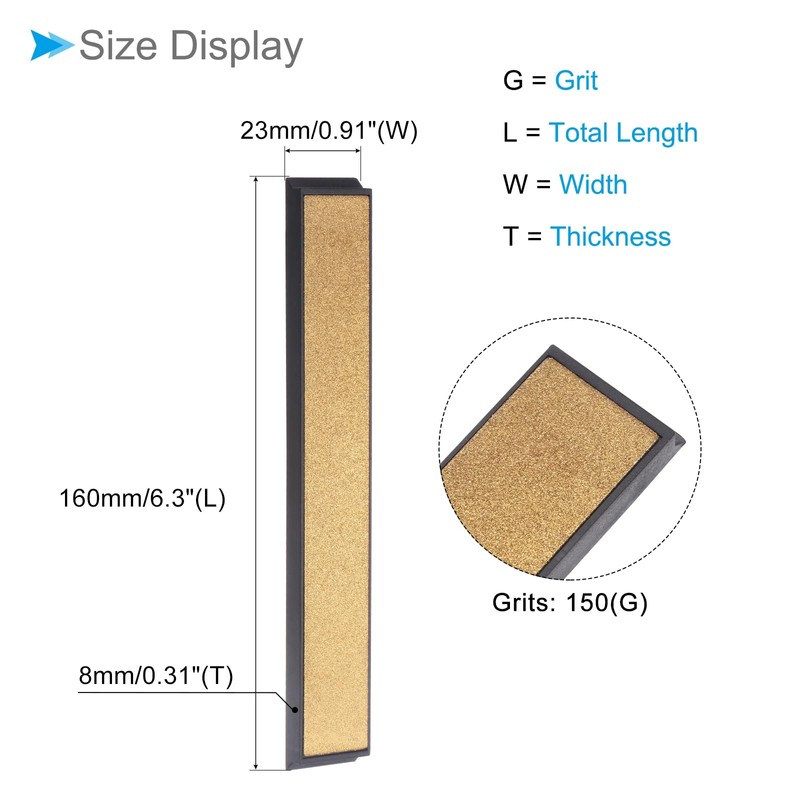 CoCud Diamond Whetstone 150 Grit 6" x 0.8" Total Size