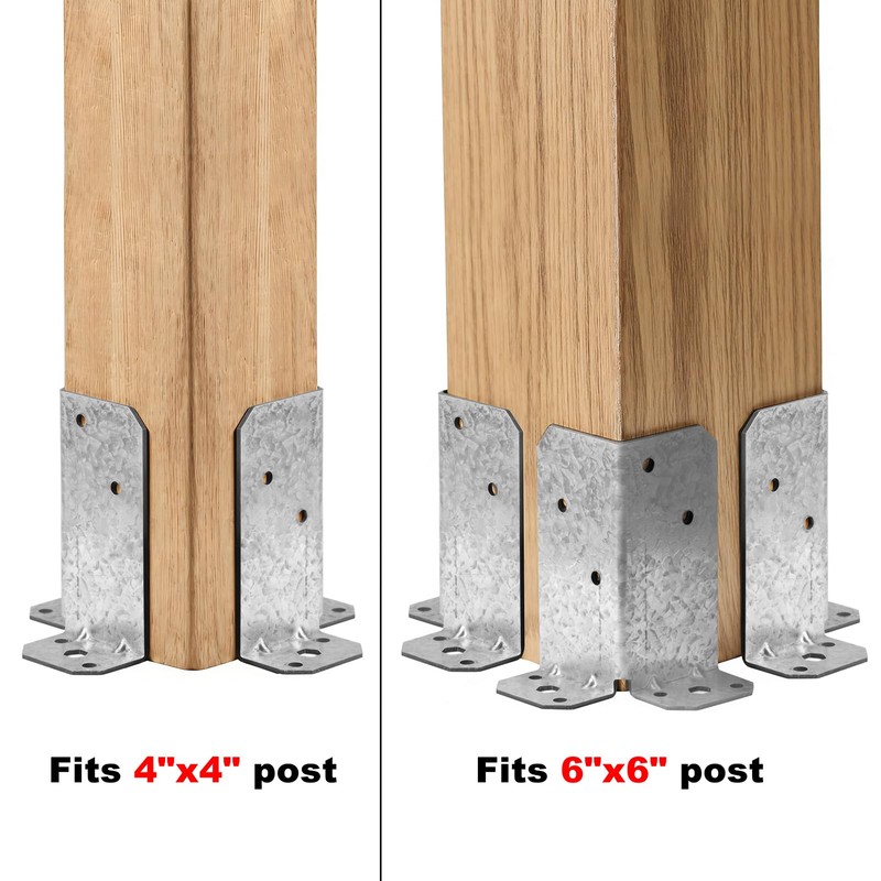 YIDU69Q 8 Pcs Adjustable Split Retrofit Post Base for 4x4,6x6