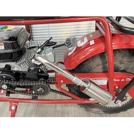 Upgrade Exhaust with Muffler For For Predator 212cc 196cc/6.5HP,Coleman Powersports CT200U BT200X,Go Kart and Gas Mini Bike Silver