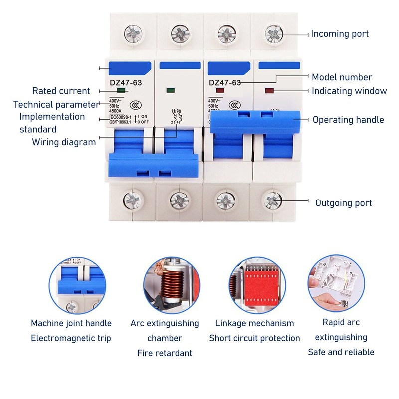 BERM Interlock Circuit Breaker DIN Rail Mounting Isolator Protection Air