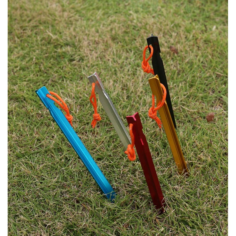 HIKEMAN 20 Pack Tent Pegs Aluminium Alloy Tent Stakes with