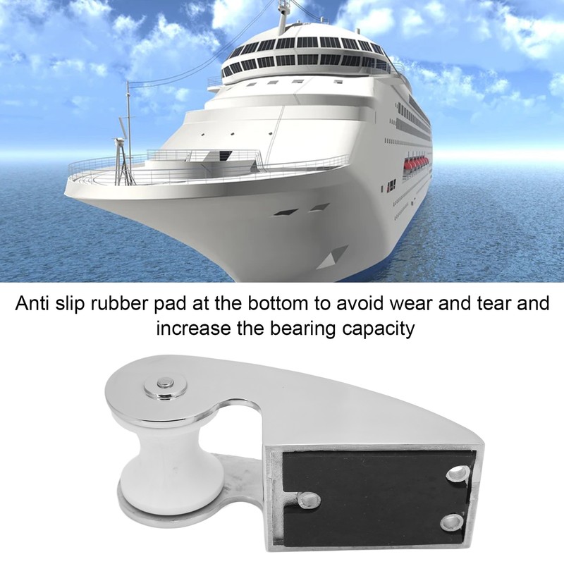 Boat Bow Anchor Roller Bracket Nylon Pulleys Anti Slip Rubber