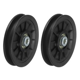 PATIKIL Universal Bearing Pulley Wheel 105mm / 4.1" Set of 2 Nylon Bearing Pulley Wheel Lifting Bearing Wheel Gym Equipment Parts Cable Machine Replacement