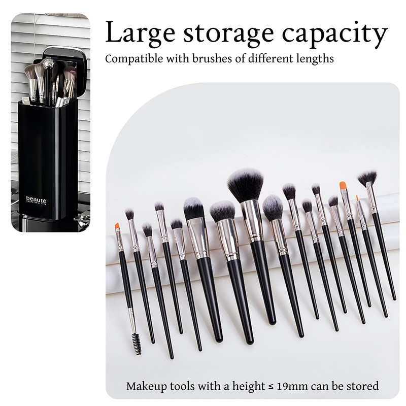 Esdallina Automatic Lifting Makeup Brush Holder with Lid Dustproof Cosmetic