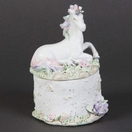 White Unicorn with Pink Main and Tail Trinket