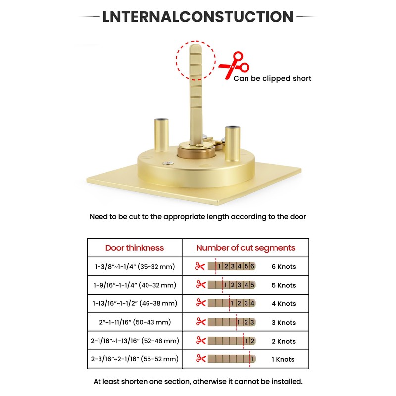 goldenwarm Brushed Gold Square Pocket Door Lock with Indicator, Pocket