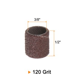 HARFINGTON 50pcs Sanding Drums 3/8 Inch Mini Sanding Sleeves 120 Grit Sanding Bands for Drum Sander Rotary Tools