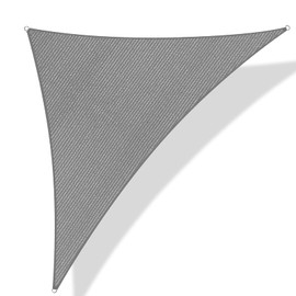 8' x 12' x 14.4' Triangle Sun Shade Sail Canopy UV Block Fabric Shelter Cloth Screen Awning for Outdoor Patio Garden - 185 GSM, 95% UV Block, Heavy Duty, Customized, Gray