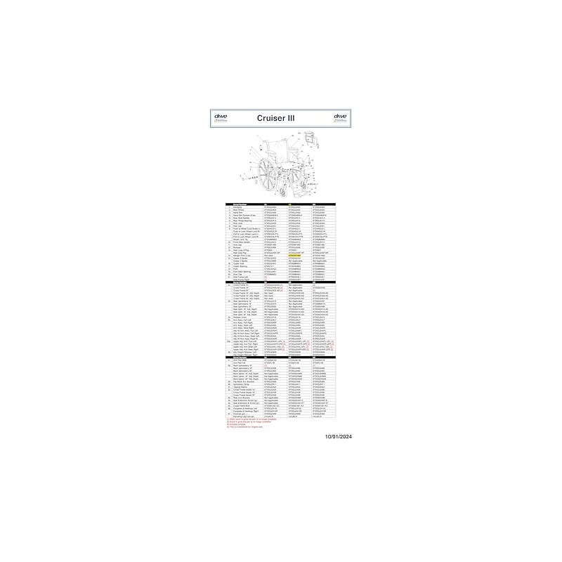 Drive Replacement Parts for Cruiser III Wheelchair (4S, Hanger Pins)